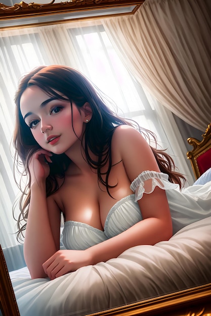 Czechia Sexy Woman In Bed AI Generative