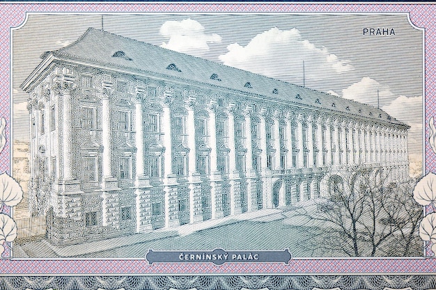 Czernin Palace in Prague from money