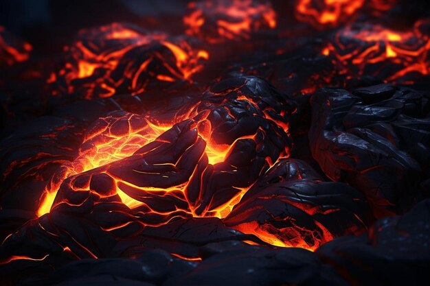 d abstract volcanic lava background