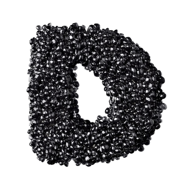 D - Alphabet made from black caviar