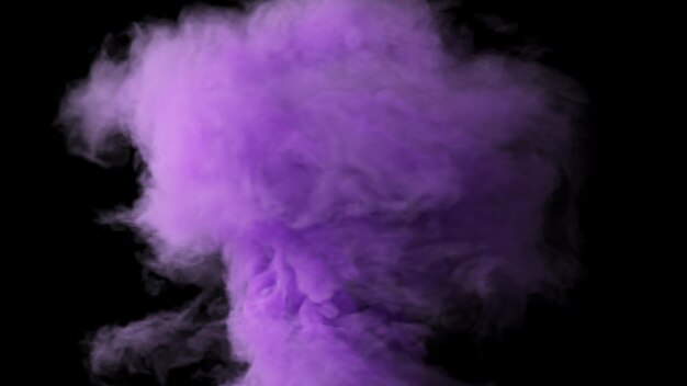 Photo d animation of dense purple and blue smoke