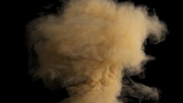 Photo d animation of a swirling smoke trail on black background realistic tornado close up animation a