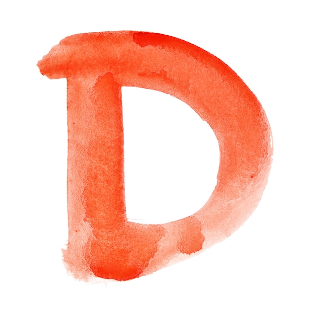 D - Aquarel letters op witte achtergrond