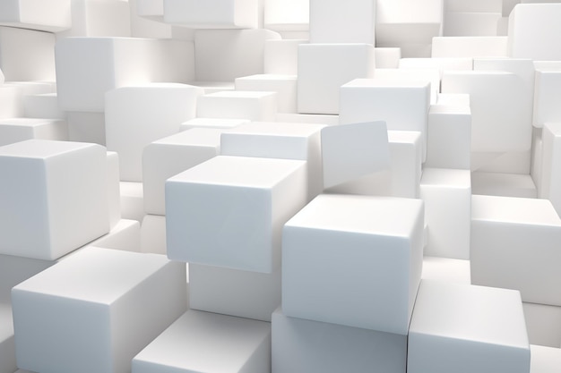 d background with white cubes