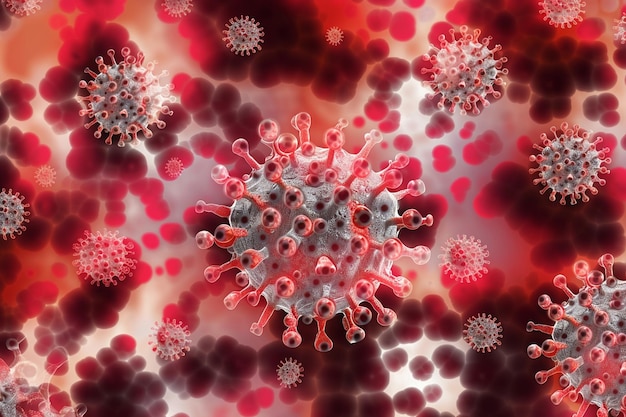 d coronavirus cell on a grunge background