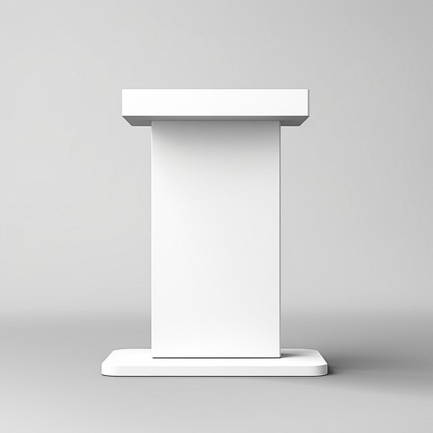 d geometric white podium for product placement with background made of planes and editable color