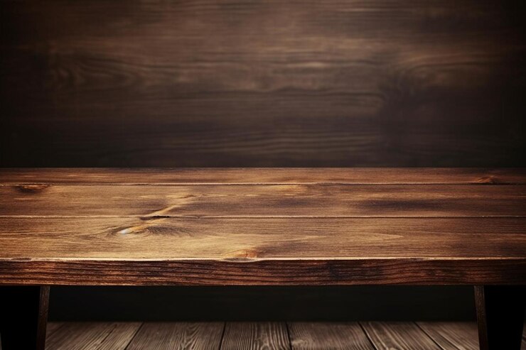 Photo d grunge background with dark wooden table