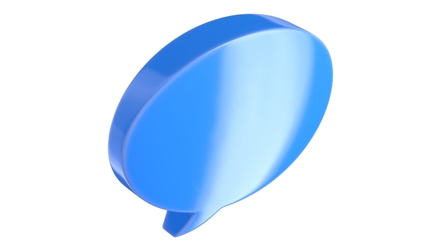 D иллюстрация синий воздушный шар текстового сообщения, изолированные на белом