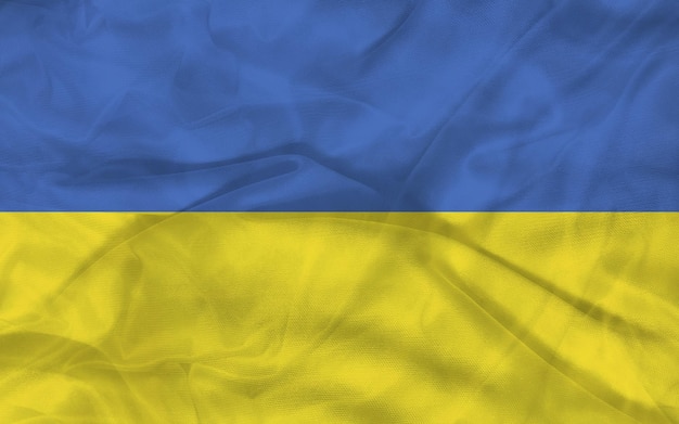 D illustration flag of ukraine close up waving flag of ukraine flag symbol of ukraine