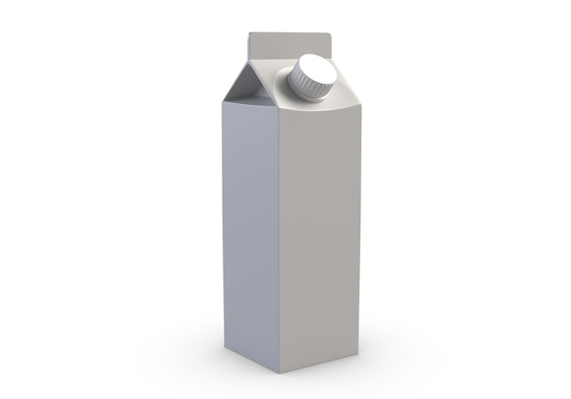 D illustration of juice box on white background