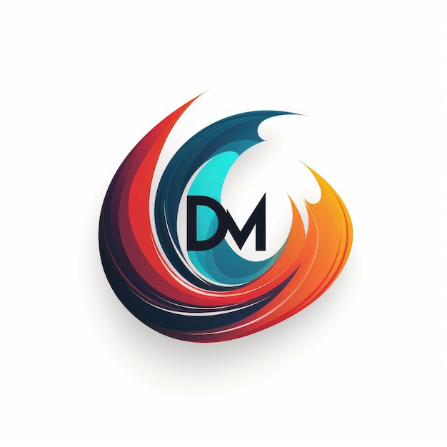 D M Освобождение творчества с минималистическим логотипом на белом холсте