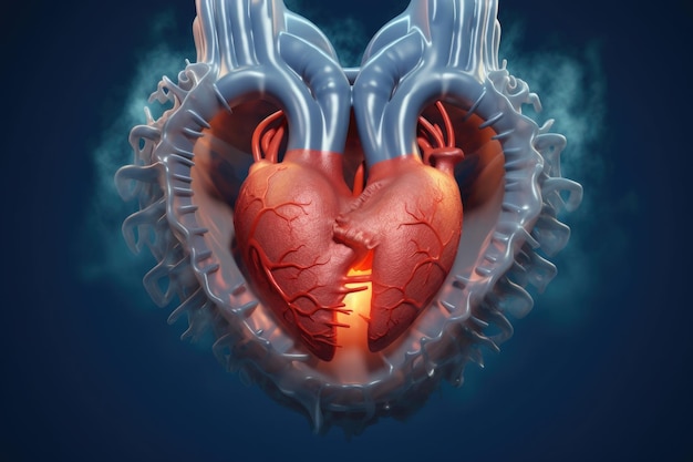 Photo d medical illustration of heart valve replacement created with generative ai