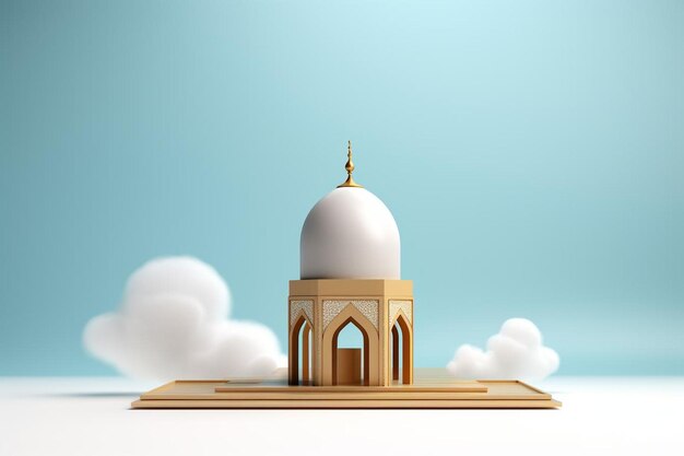 사진 d 포디움 과 구름 을 가진 모스크