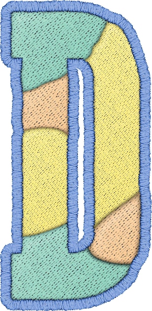 Foto d patchwork lettere maiuscole quilted stitch stile alfabetico