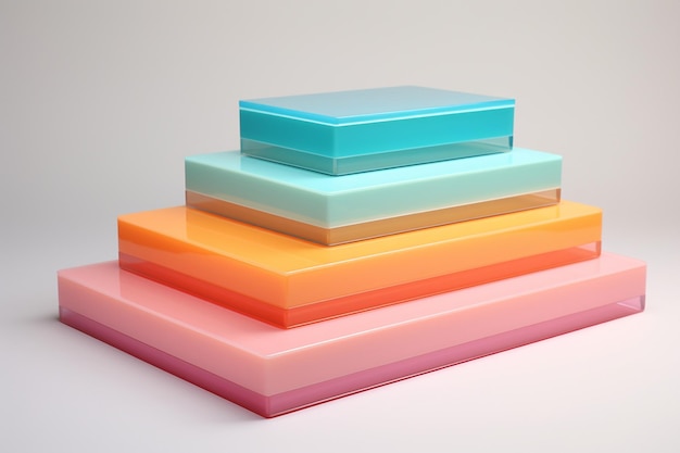 Фото d реалистичный современный цветный подиум для демонстрации продуктов