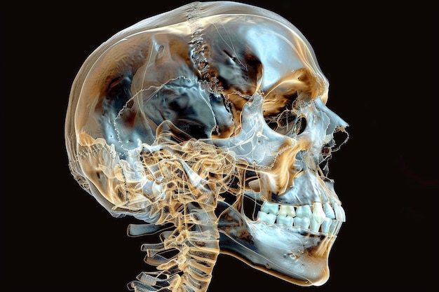 A D reconstruction of a CT scan showing facial bo generative ai