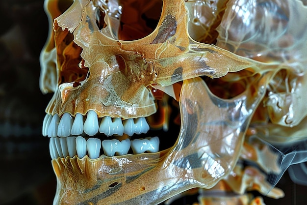 A D reconstruction of a CT scan showing facial bo generative ai