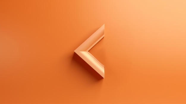 D render of an arrow for location or direction or guide against an orange background