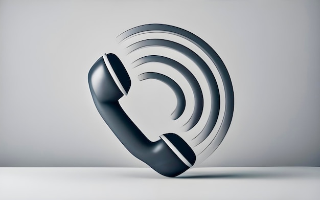 D render of call icon on white background ai generated