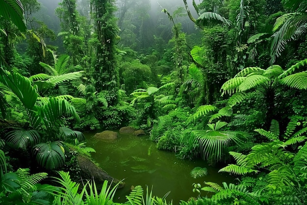 Photo d render of a halloween landscape with spooky foggy forest