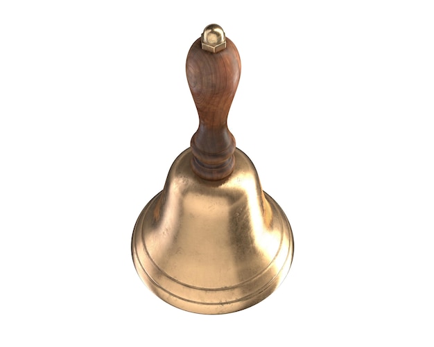 D render of hand bell isolated on white