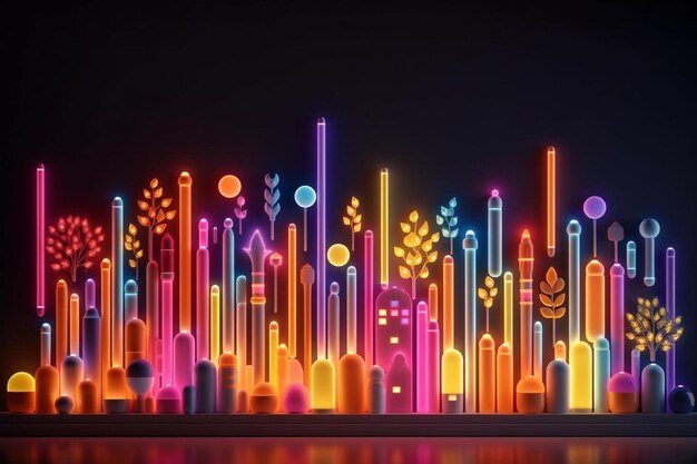 d render of neon background