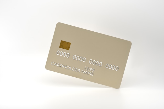 D render of realistic credit card on white background