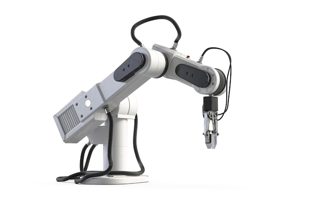 D render of robot arm isolated on white