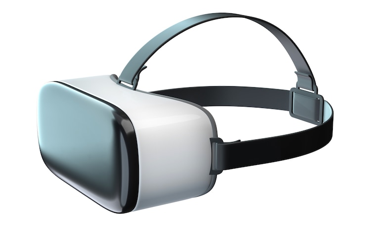 Foto d render van virtual reality googles geïsoleerd op wit