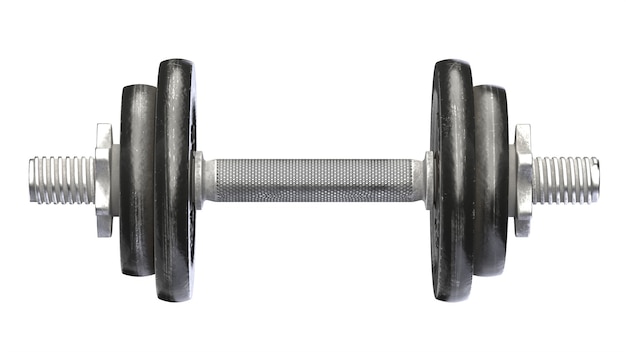 Photo d render of vintage dumbbell isolated on white