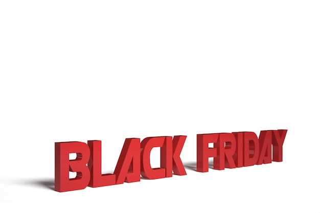 D render witte achtergrond met kopieerruimte voor Black Friday-aanbiedingen