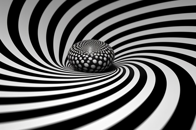 d rendering of black and white optical illusion