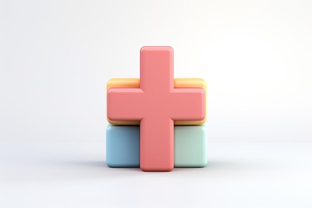 Photo d rendering of colorful cross