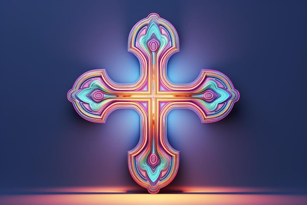 Photo d rendering of colorful cross