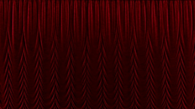 D rendering of a red theater curtain