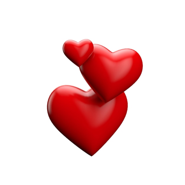 D rendering of a romantic red love heart