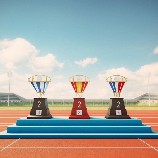 Photo d rendering of sports and competitions podium