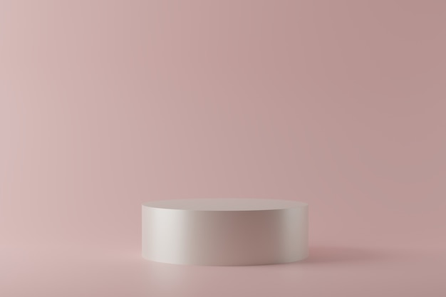 D rendering of white circle podiums on pastel background