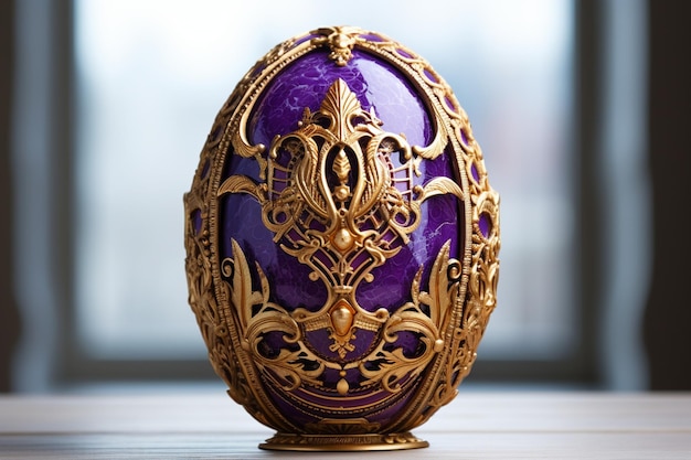 Photo d violet decorated easter egg