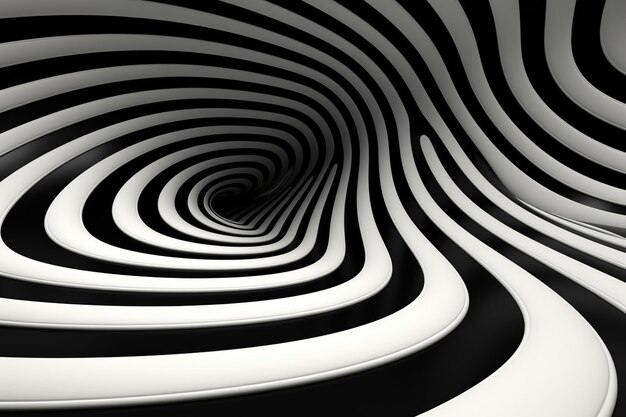 d weergave van zwart-wit optische illusie