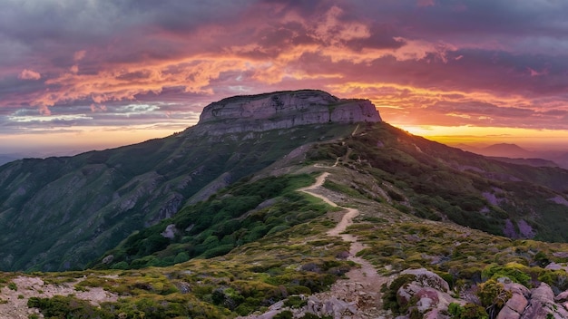 Da boa vista mountain during a beautiful sunset