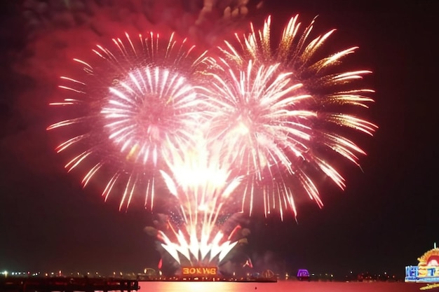 Photo da nang city fires fireworks to welcome the lunar new year