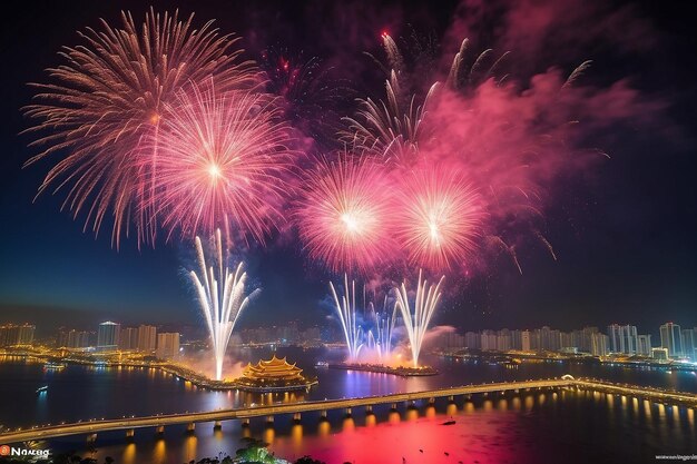 Da Nang city fires fireworks to welcome the lunar new year