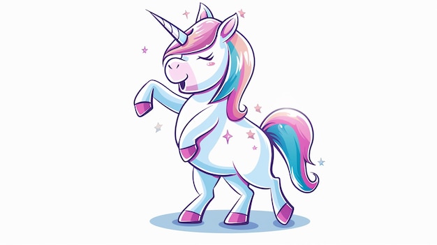 dabbing unicorn cute on white background