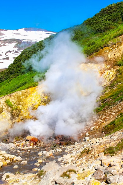 Фото Горячие источники дачние гейзерная долина в миниатюре возле вулкана мутновский на полуострове камчатка