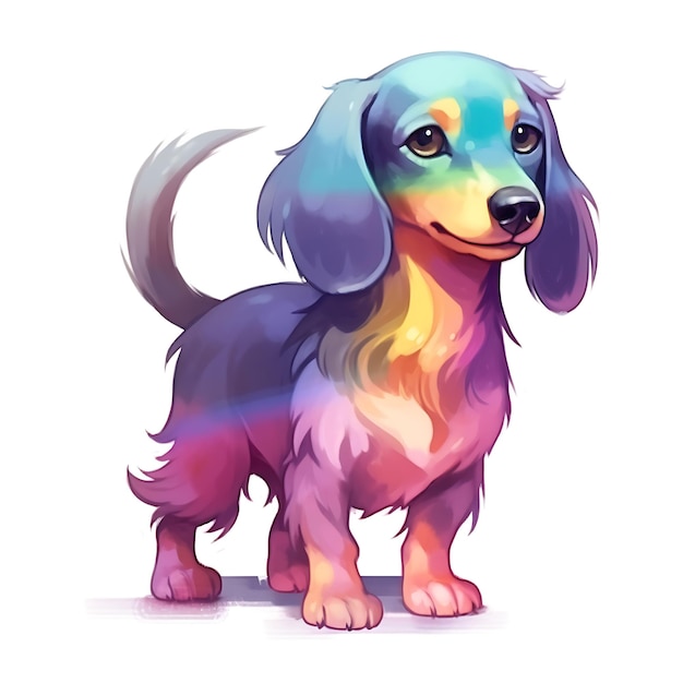 Dachshund dog cartoon