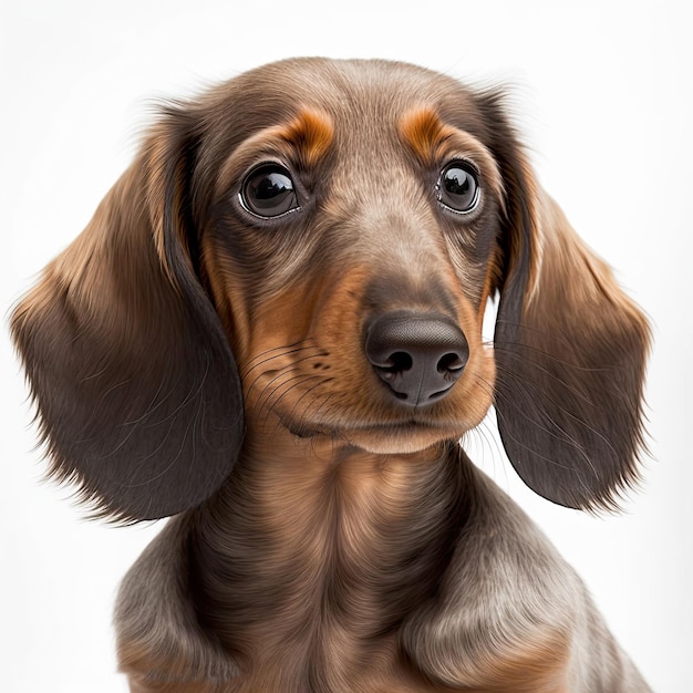 Dachshund dog isolated on white background Generative AI