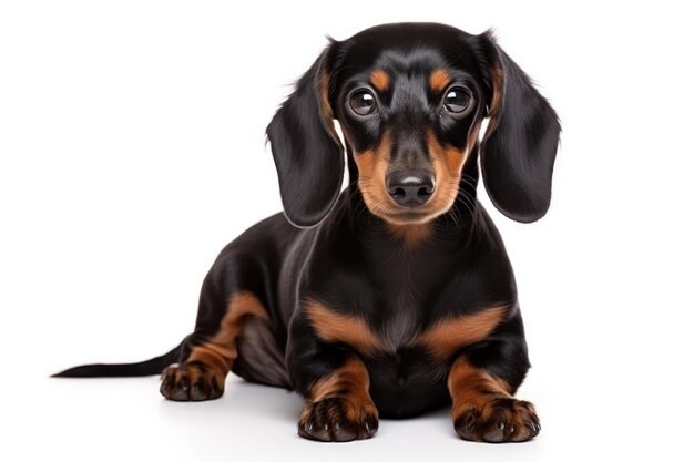 Photo dachshund dog sitting on a white background