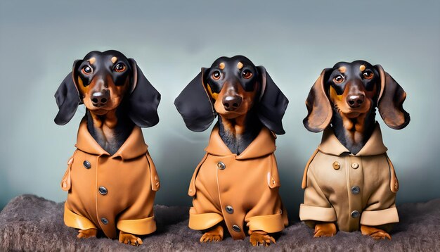 Photo dachshund dogs portrait