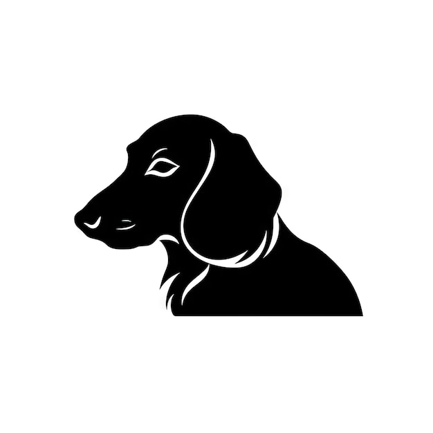 Photo dachshund icon sausage dog black silhouette puppy pictogram pet outline dachshund symbol isolated on white background ai generative illustration